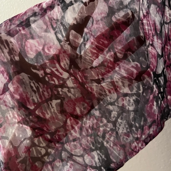 Chico’s  Sheer Scoop Neck Elastic Waist 3/4 sleeve Blouse Medium 8 Chico’s 1 - Picture 2 of 6